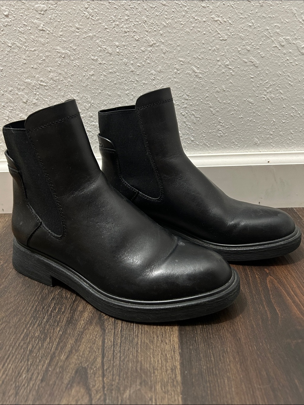Black Leather Chelsea Boots